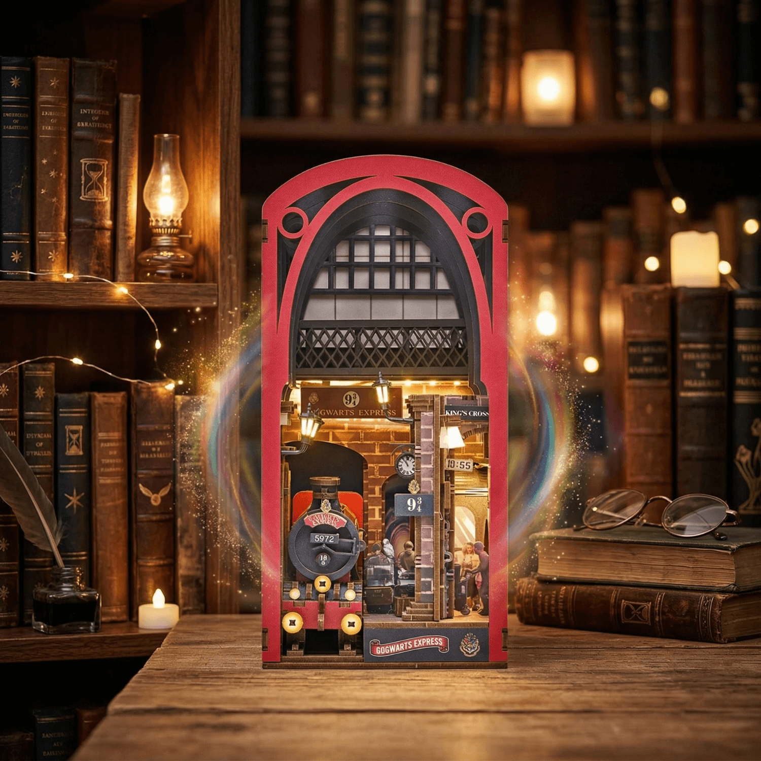 magicholz-3d-puzzle-hogwarts-express-harry-potter-book-nook-led image 2