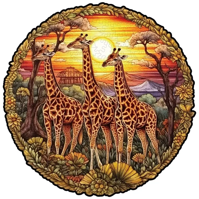 kaayee-wooden-puzzle-giraffenfamilie-holzpuzzle-medium-tiermotiv image 1