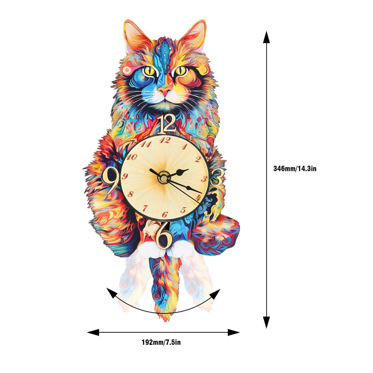 kaayee-clock-kit-maine-coon-cat-holzuhr-bunt image 2