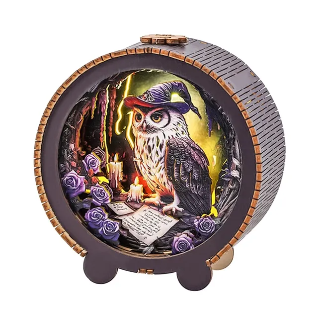 kaayee-witch-owl-night-light-3d-holzpuzzle-eule-mit-led image 1