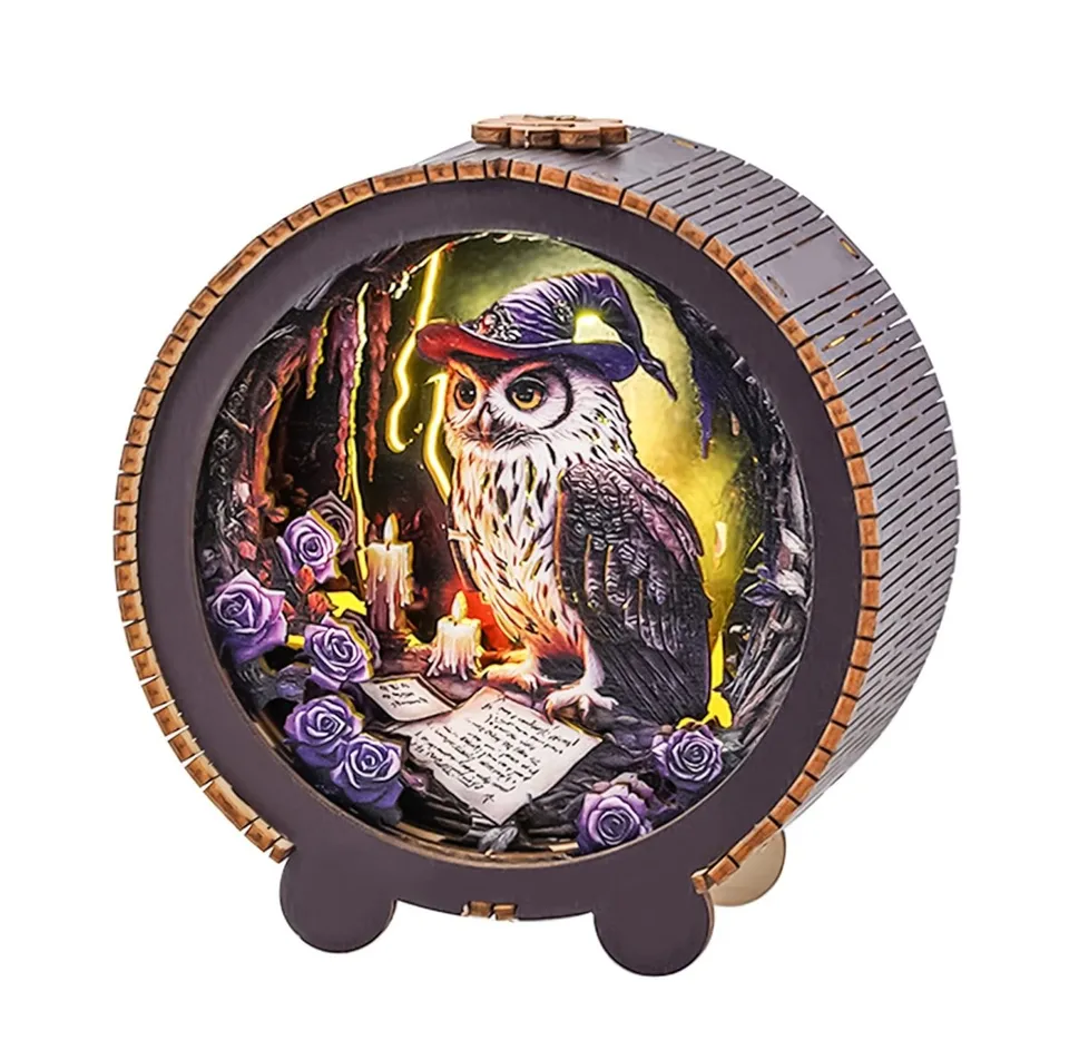 kaayee-witch-owl-night-light-3d-holzpuzzle-eule-mit-led image 1