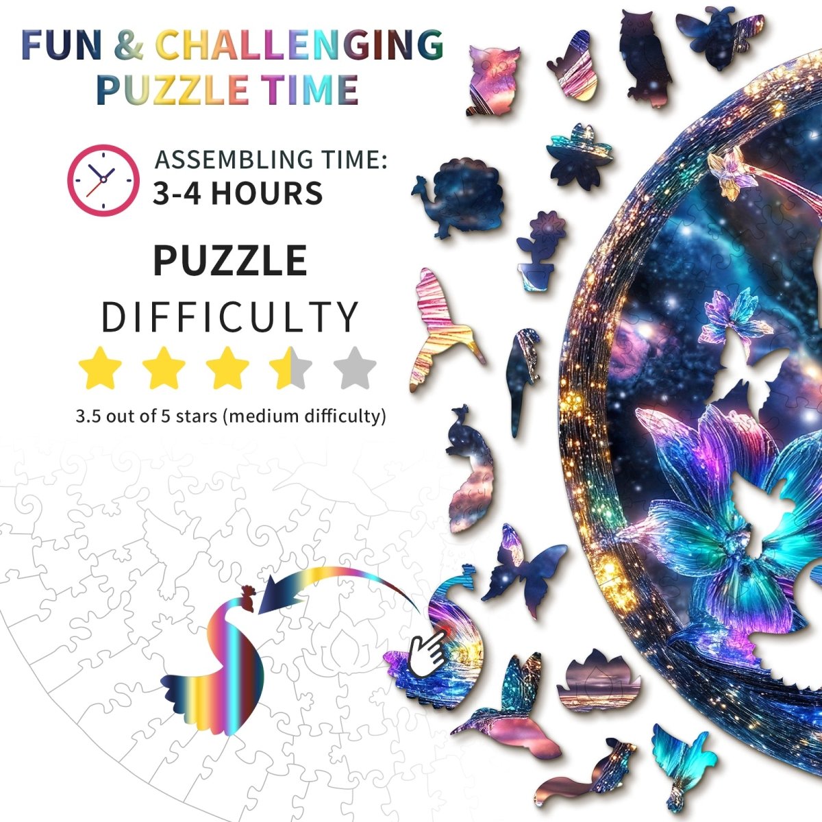 kaayee-wooden-puzzle-hummingbird-holzpuzzle-kolibri-medium image 5