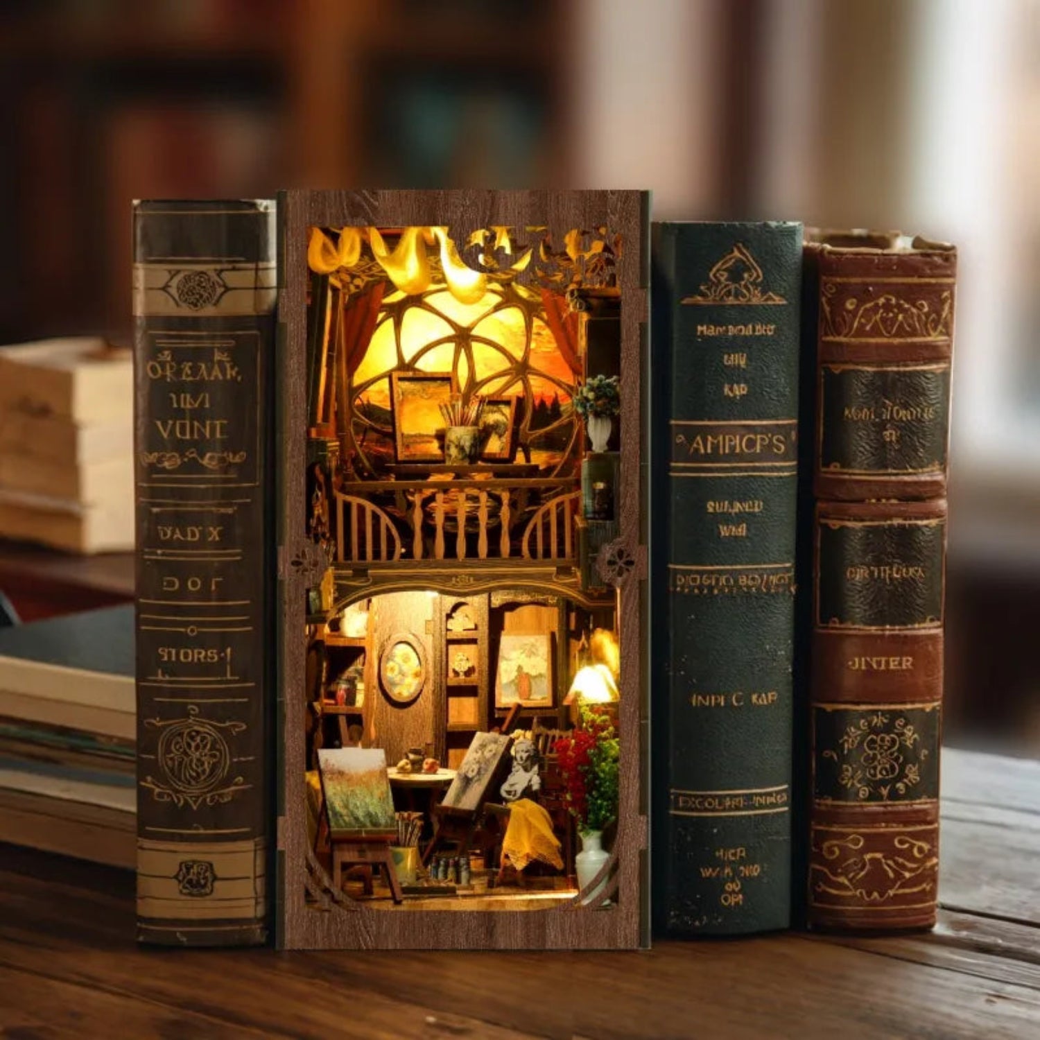 magicholz-book-nook-van-gogh-sternennacht-bastelset-led image 6