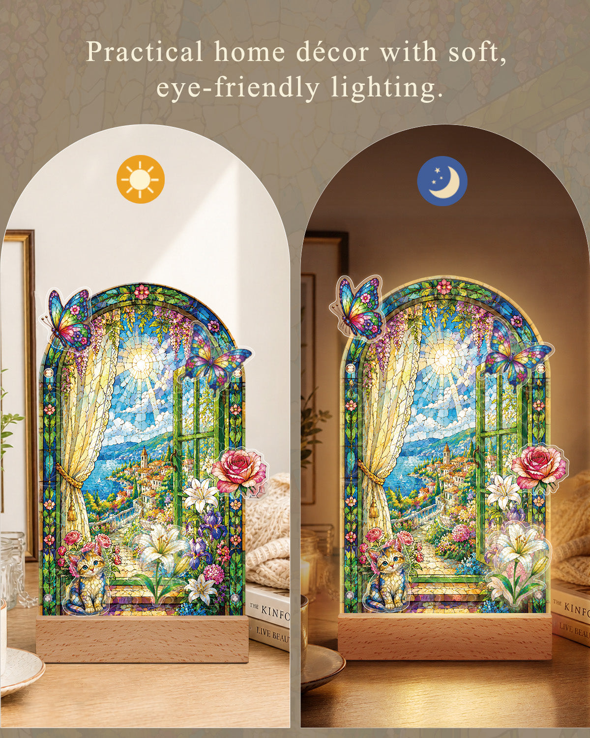 kaayee-enchanted-garden-view-nachtlicht-bogenfenster-acryl image 8