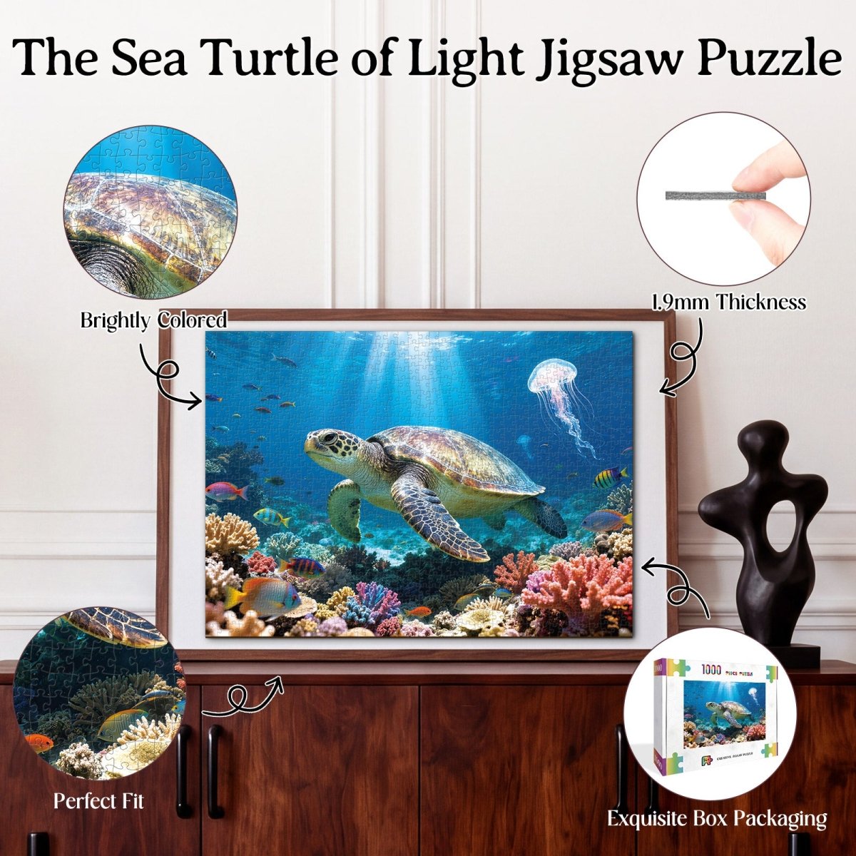 kaayee-sea-turtle-of-light-puzzle-1000-teile-eco-white-board image 3