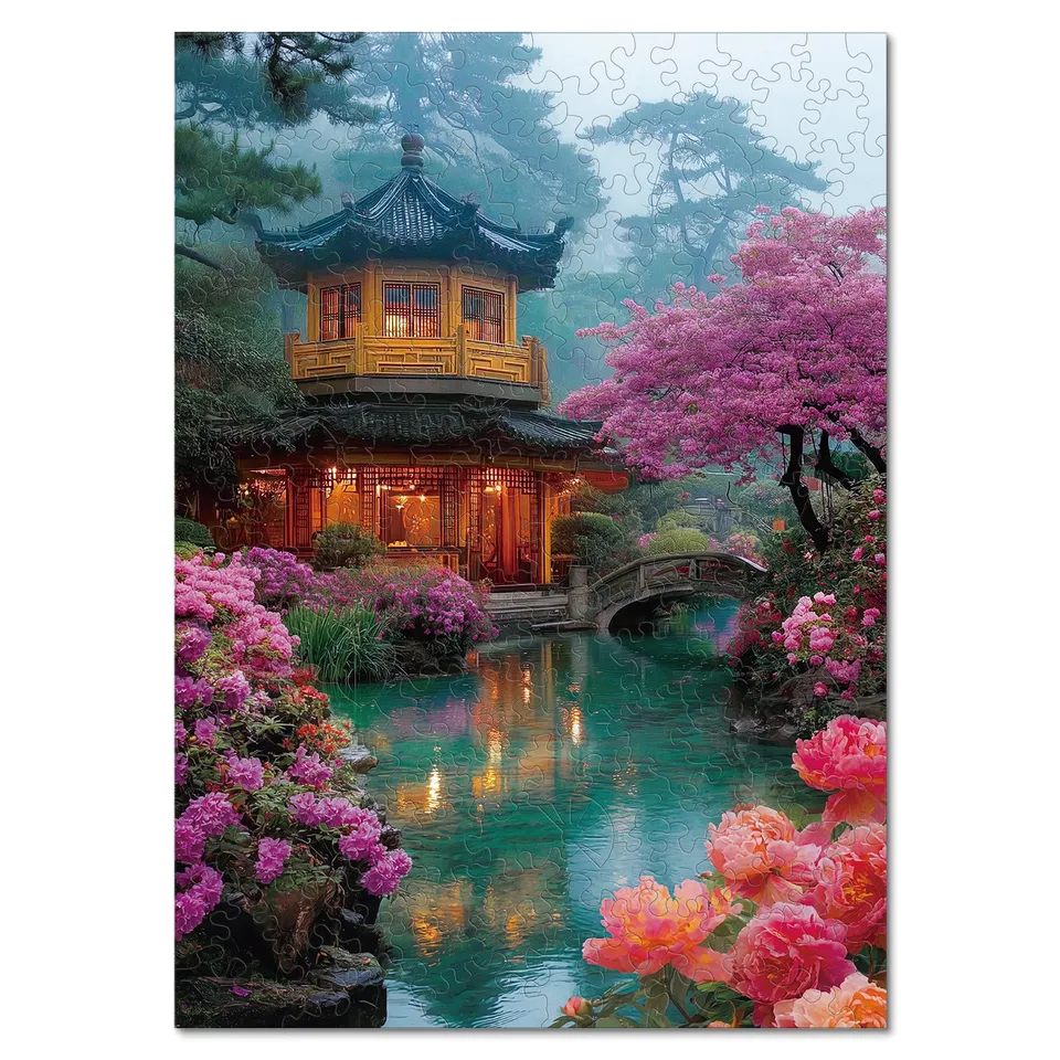 kaayee-wooden-puzzle-flower-courtyard-holzpuzzle-medium image 1