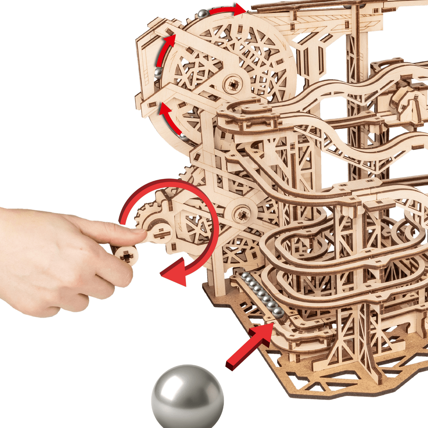 magicholz-mechanischer-bausatz-cyclone-marble-run-kugelbahn-294-teile image 8