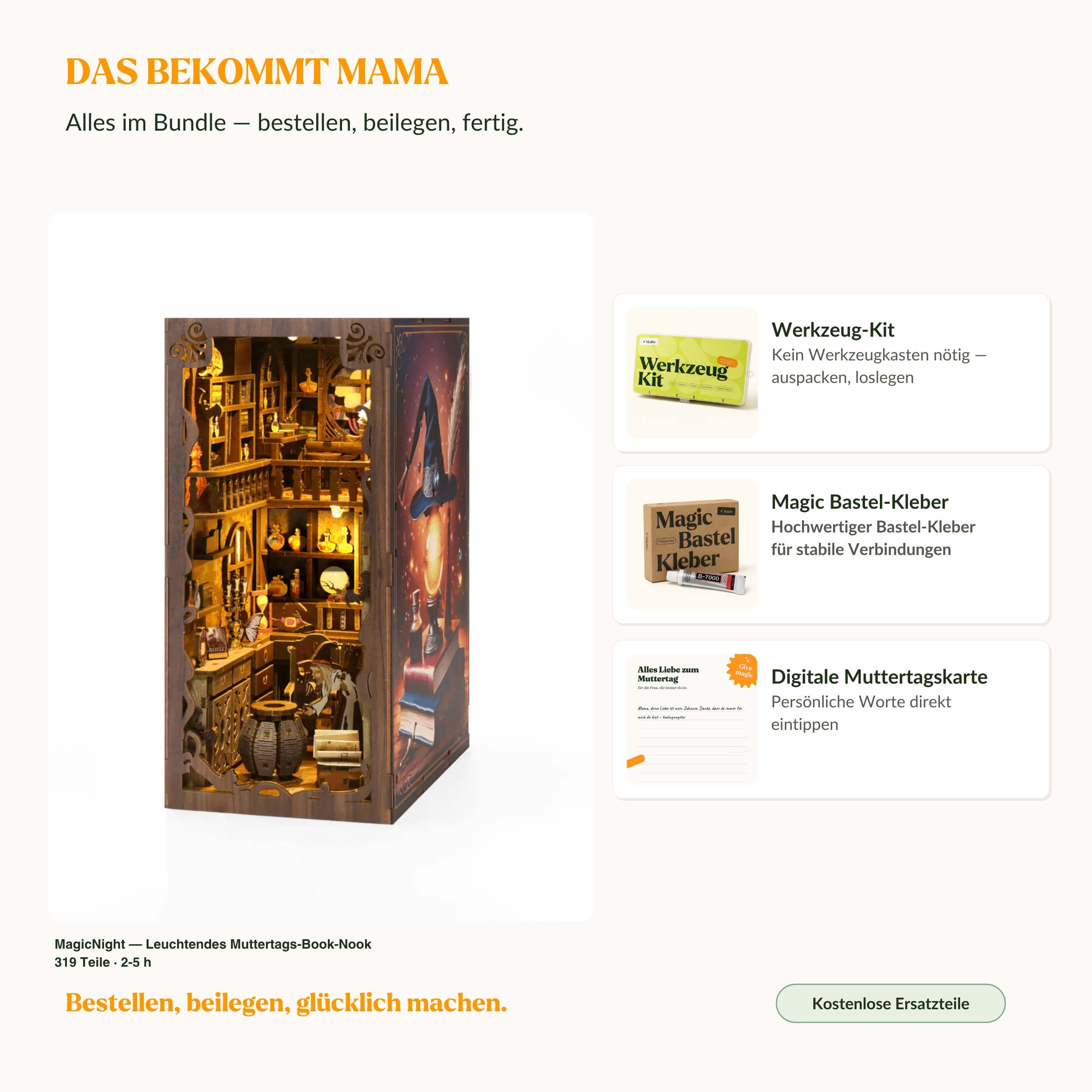 magicholz-magicnight-book-nook-muttertag-mit-licht-karte image 2