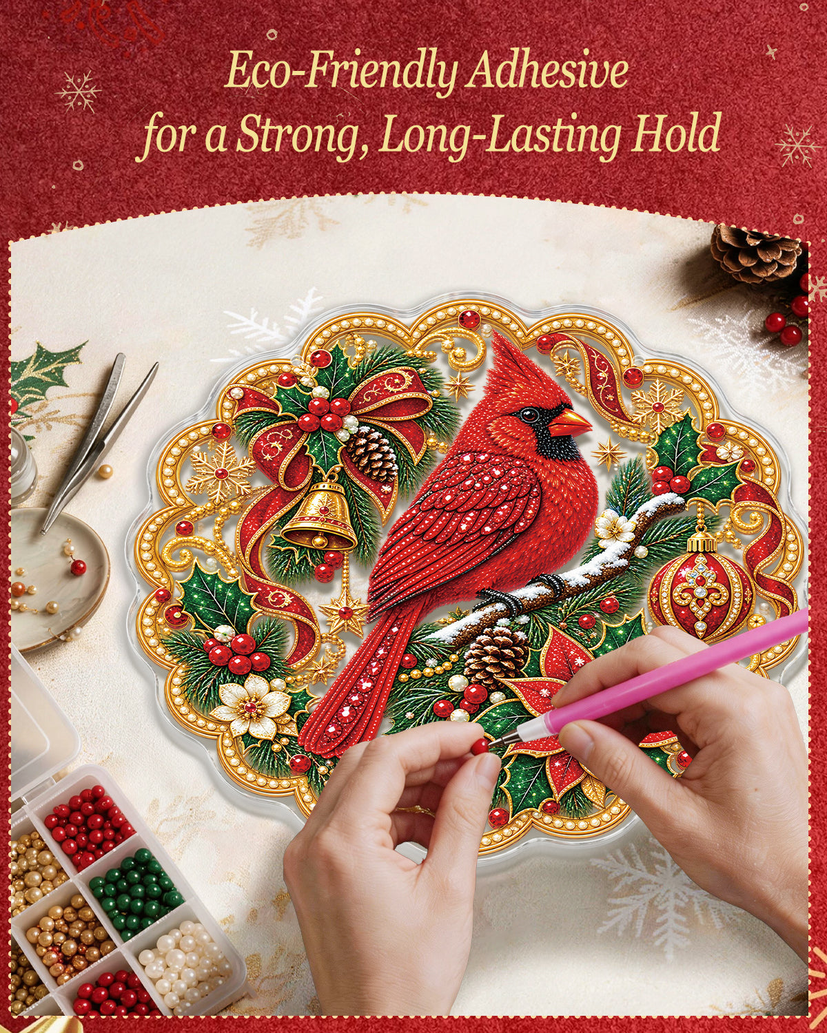 kaayee-suncatcher-puzzle-christmas-red-cardinal-20-cm image 6