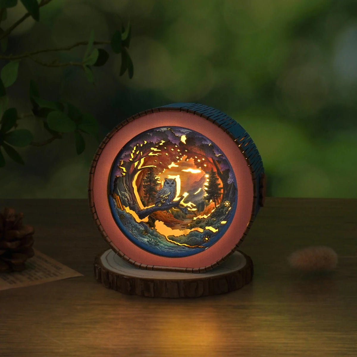 kaayee-night-light-forest-owl-nachtlicht-holz-3d-bausatz image 2