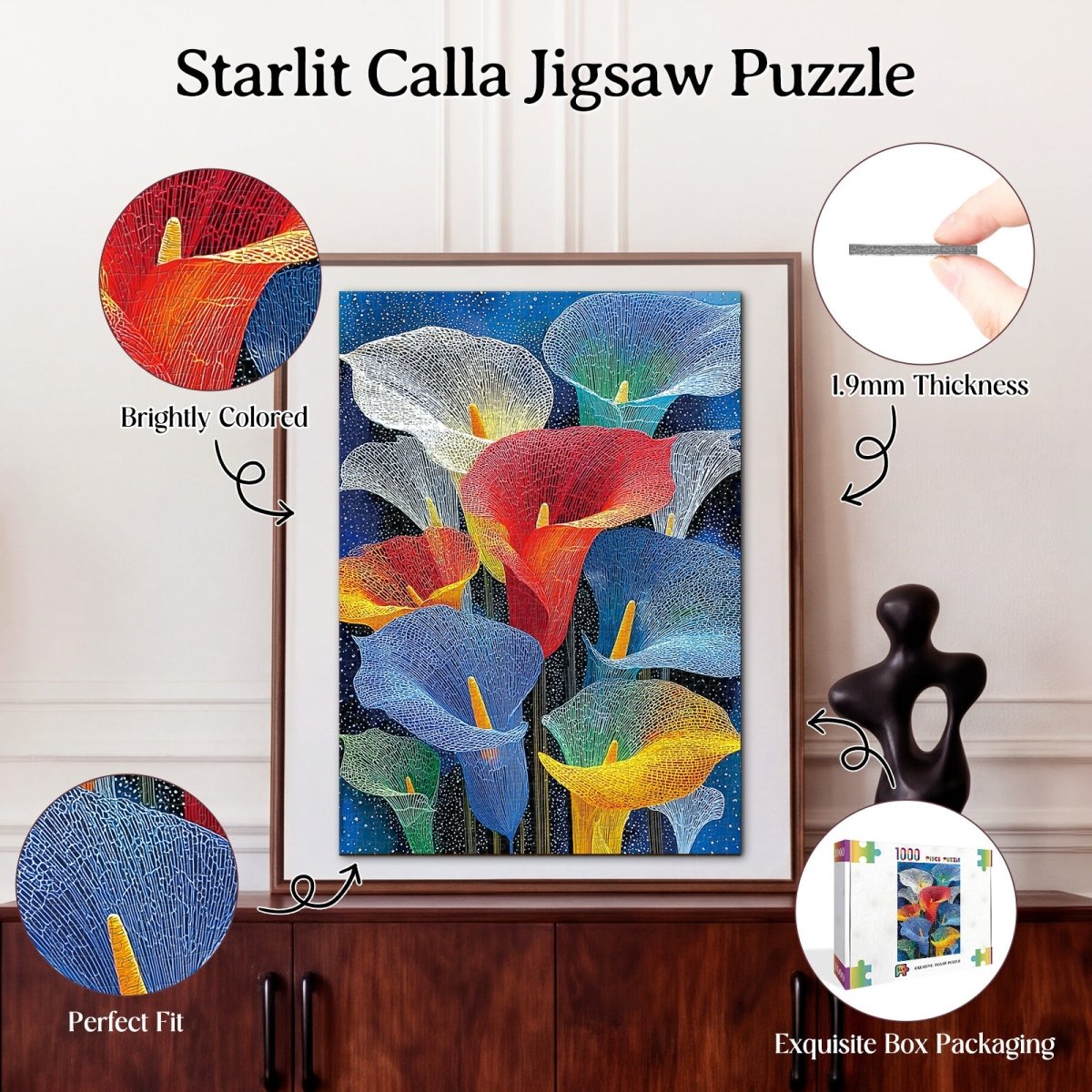 kaayee-cardboard-starlit-calla-puzzle-1000-teile-eco-blumen image 3