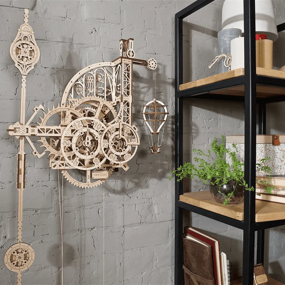 magicholz-mechanischer-bausatz-aero-wanduhr-mit-pendel image 1