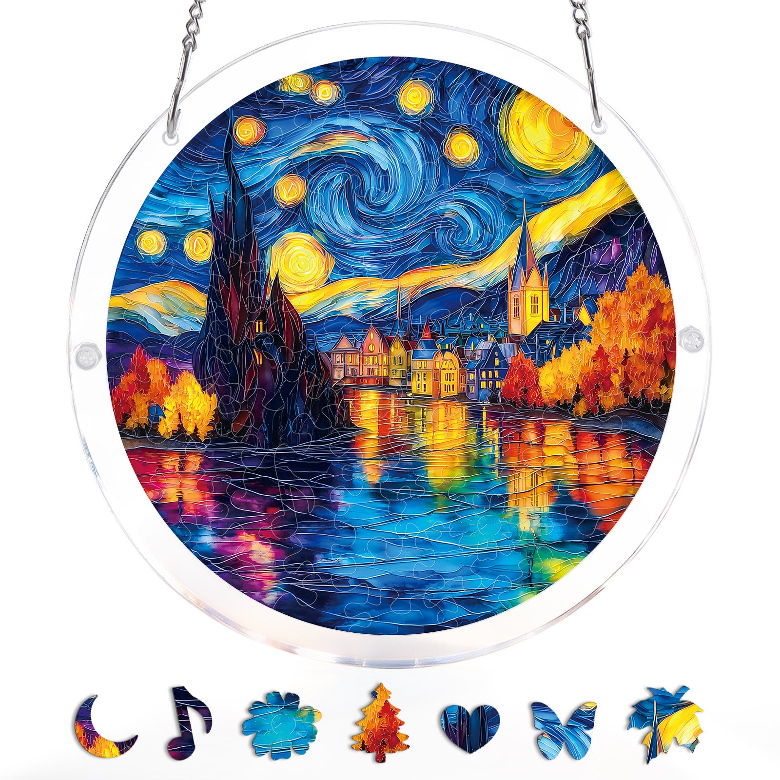 kaayee-suncatcher-starlit-village-acrylpuzzle-fensterbild-large image 3
