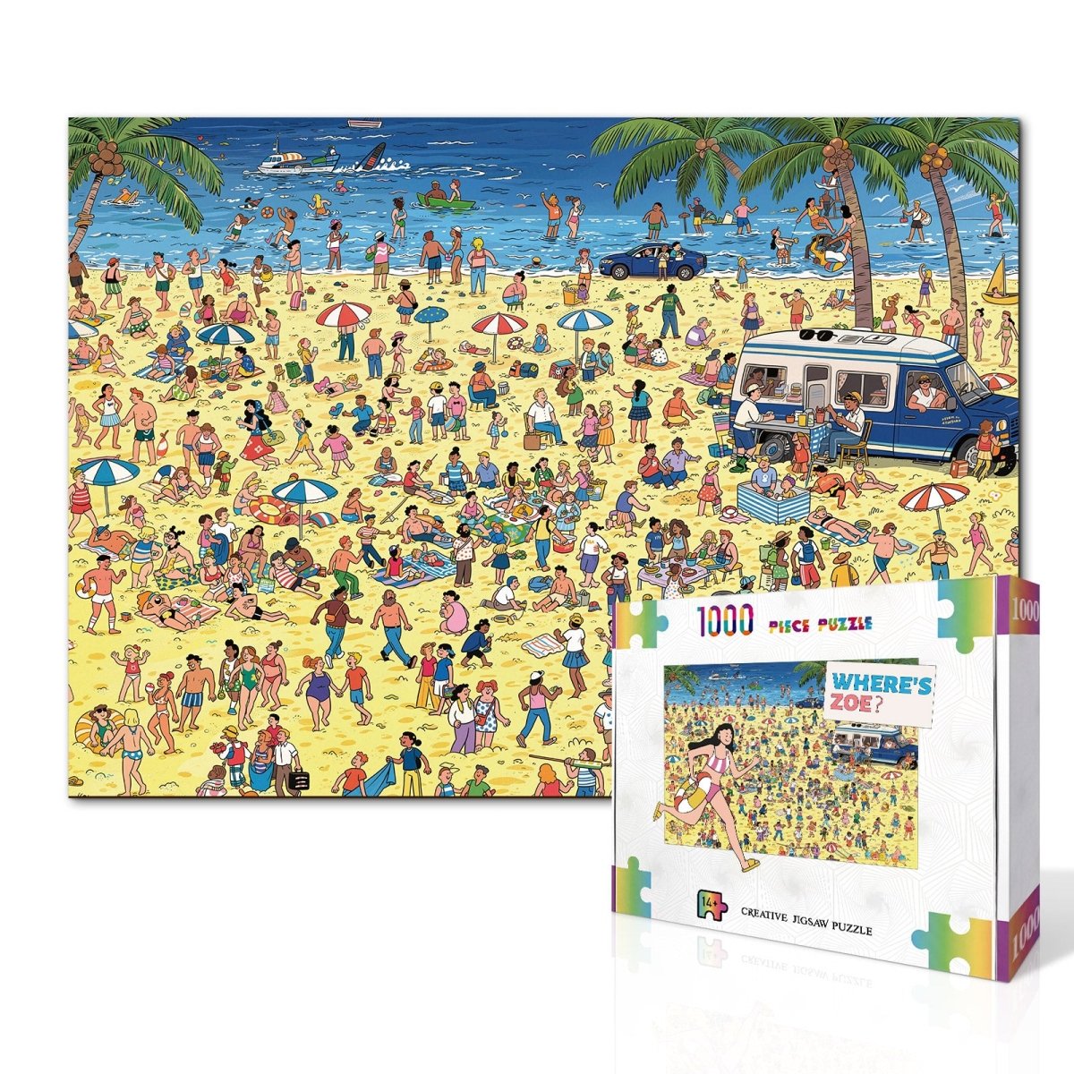kaayee-1000-teile-puzzle-where-s-zoe-beach-day-strand-suchbild image 2