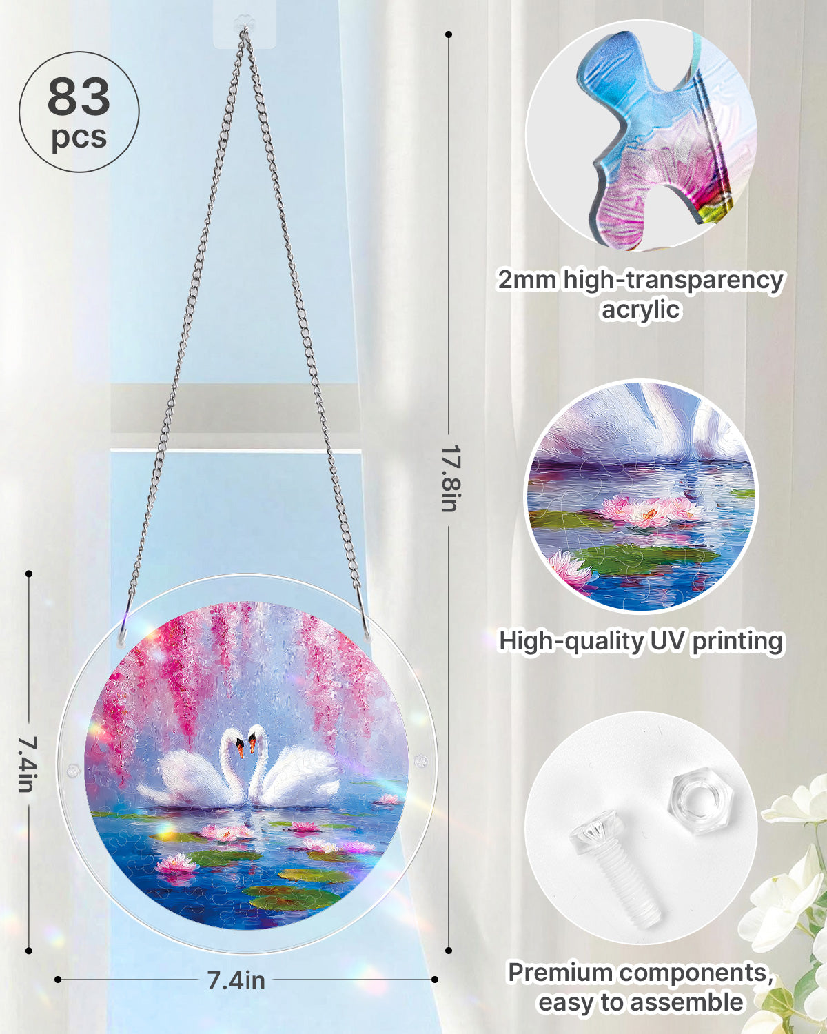 kaayee-suncatcher-puzzle-swans-blossom-suncatcher-small image 4