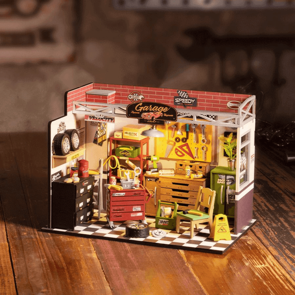 magicholz-miniaturhaus-garage-workshop-werkstatt-led-18-5-cm image 1