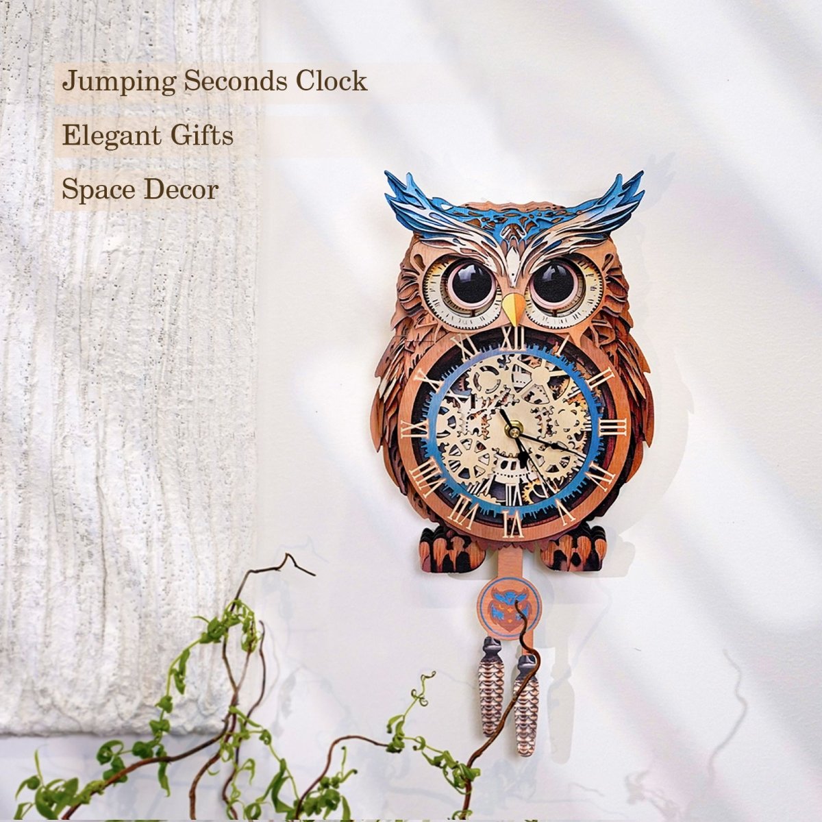 kaayee-clock-kit-owl-holz-uhren-bausatz-eule-mit-pendel image 5