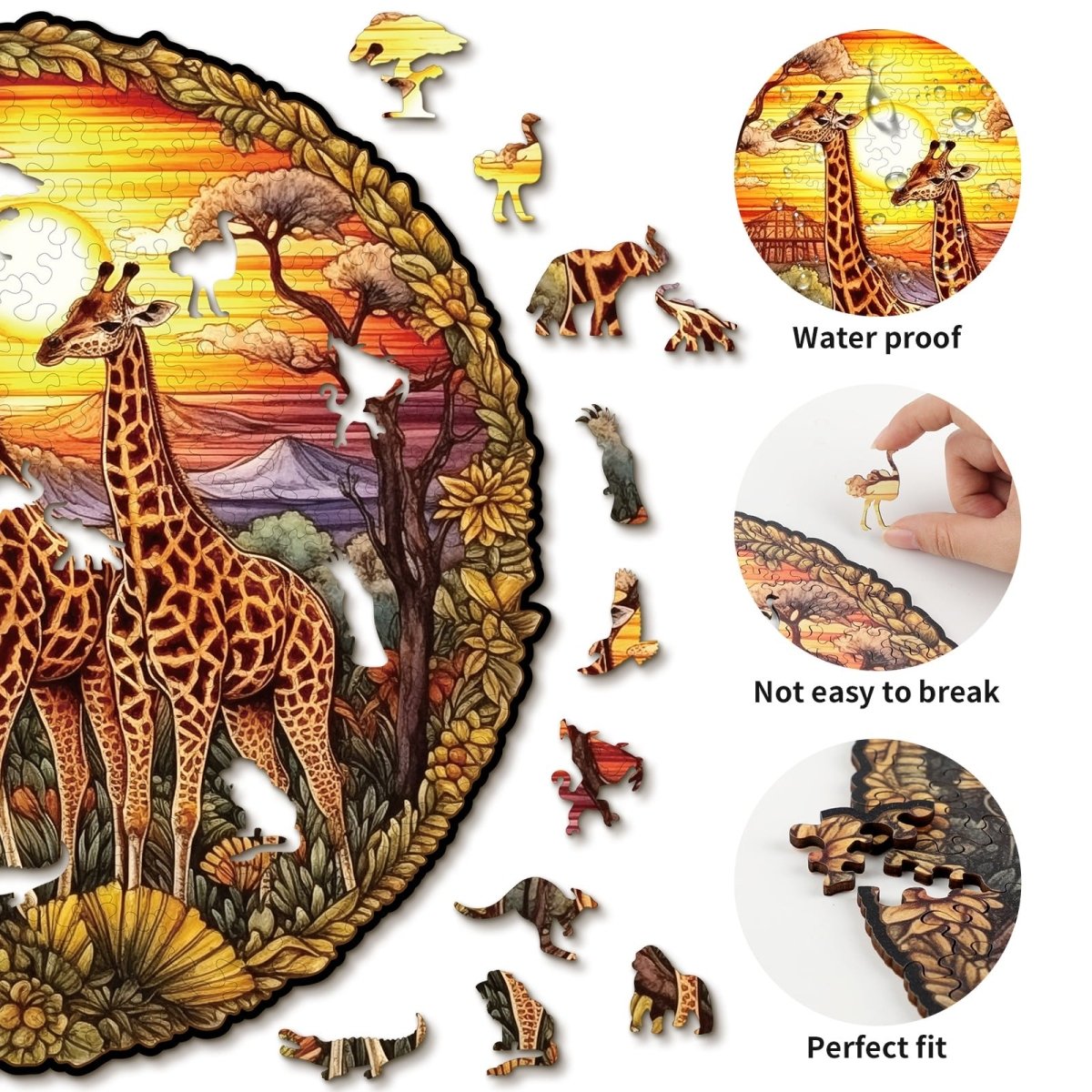 kaayee-wooden-puzzle-giraffenfamilie-holzpuzzle-medium-tiermotiv image 2