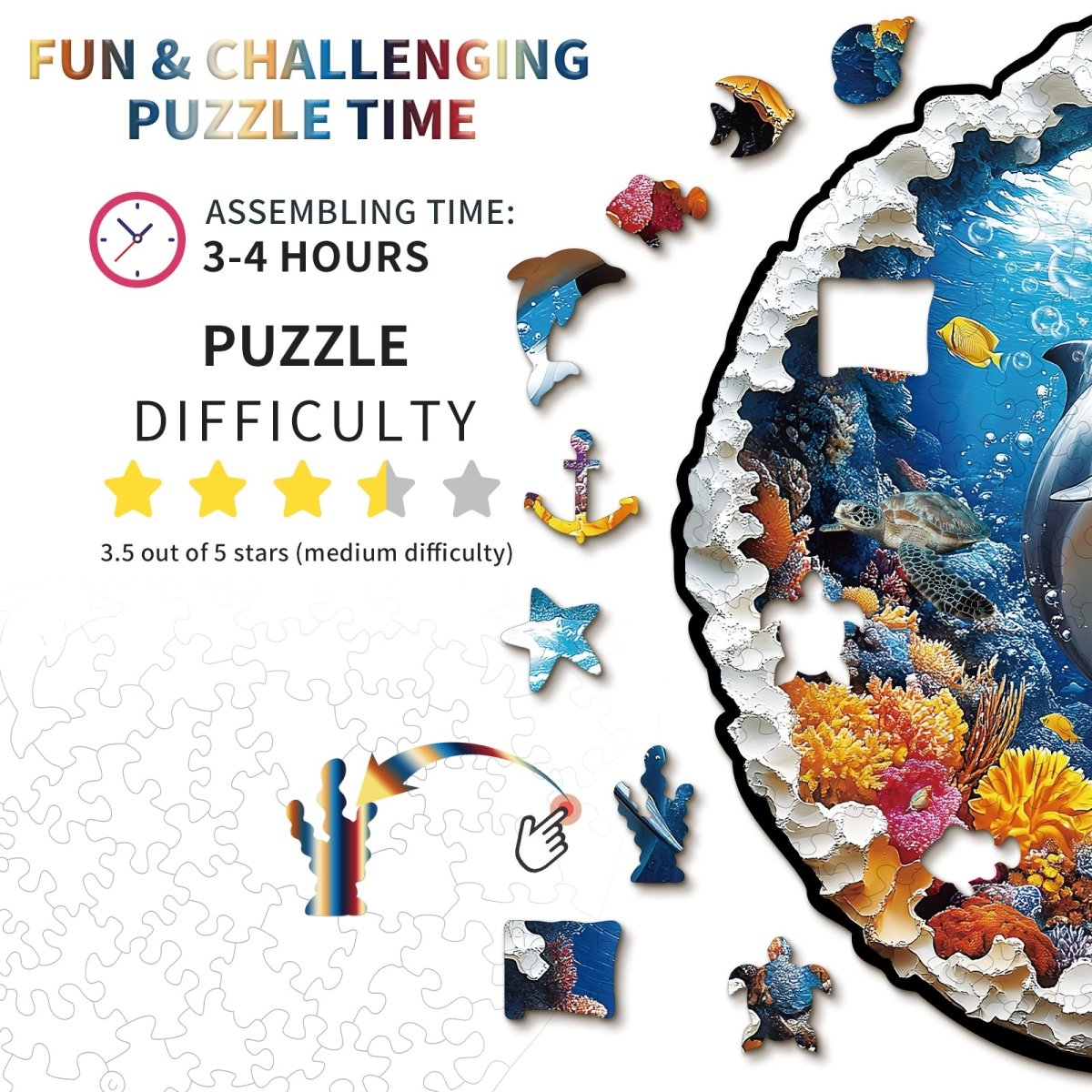 kaayee-wooden-puzzle-beautiful-sea-world-holzpuzzle-delfine-rund image 4