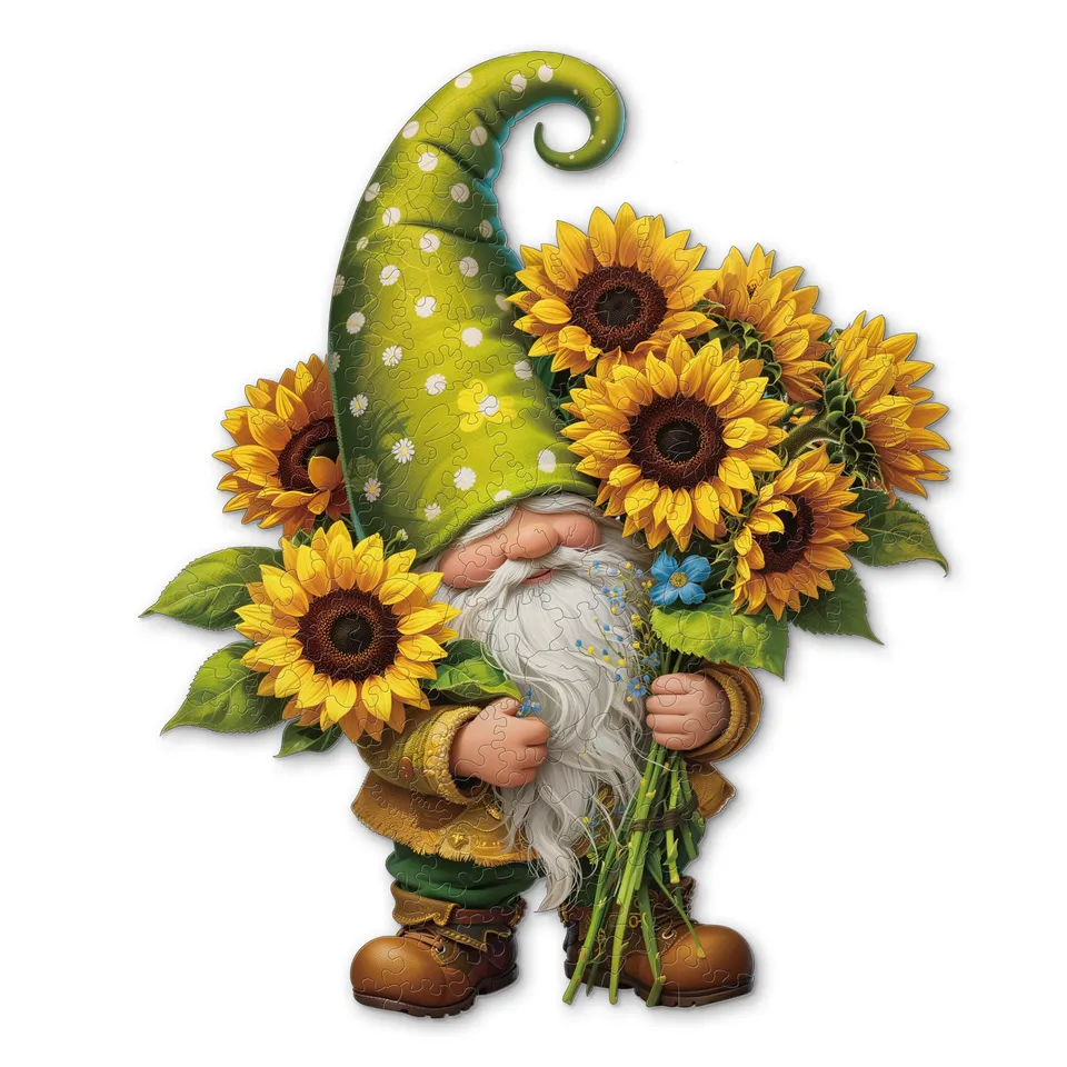 kaayee-wooden-puzzle-holzpuzzle-sunflower-gnom-medium image 1