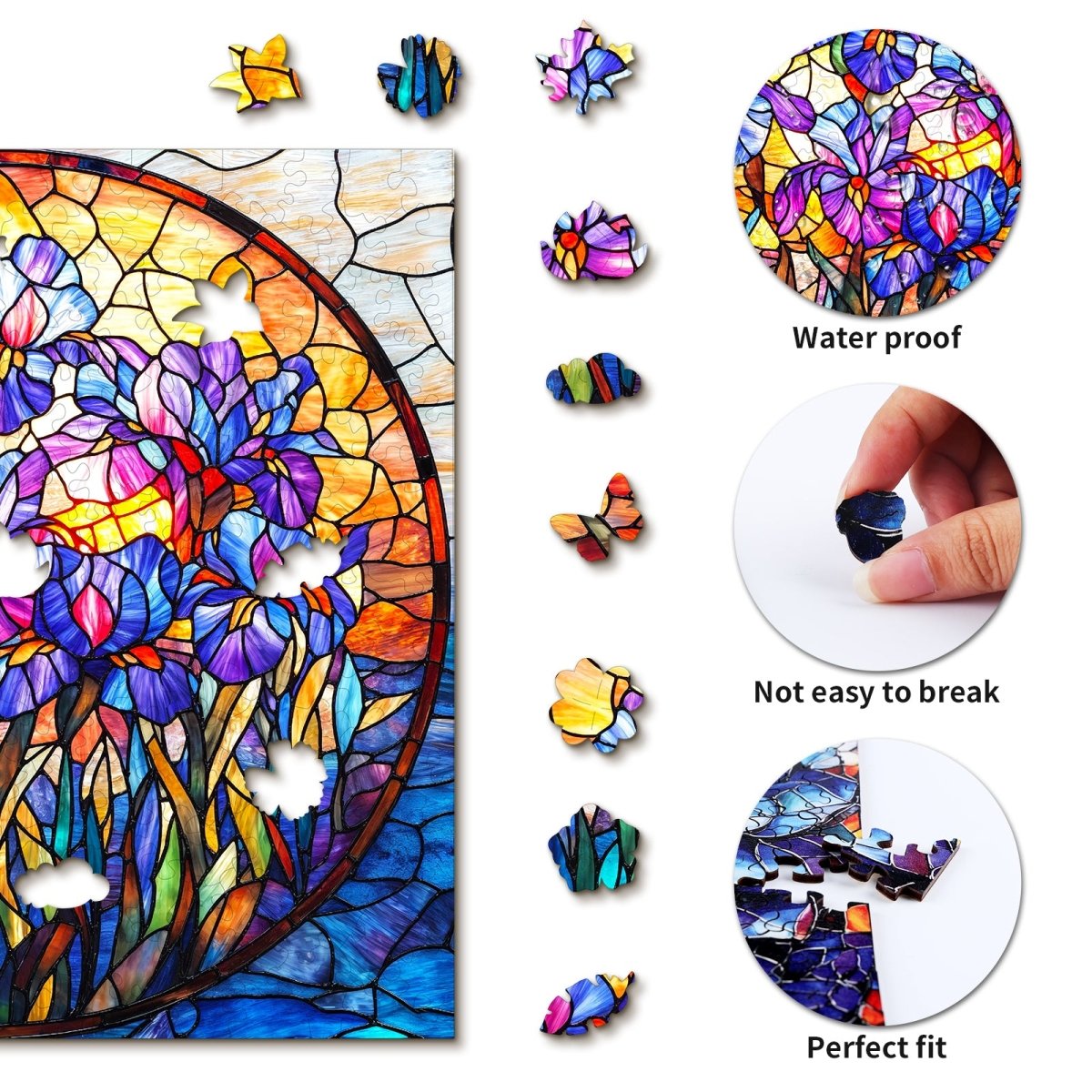 kaayee-iris-holzpuzzle-medium-glasmalerei-lila-bl-ten image 2