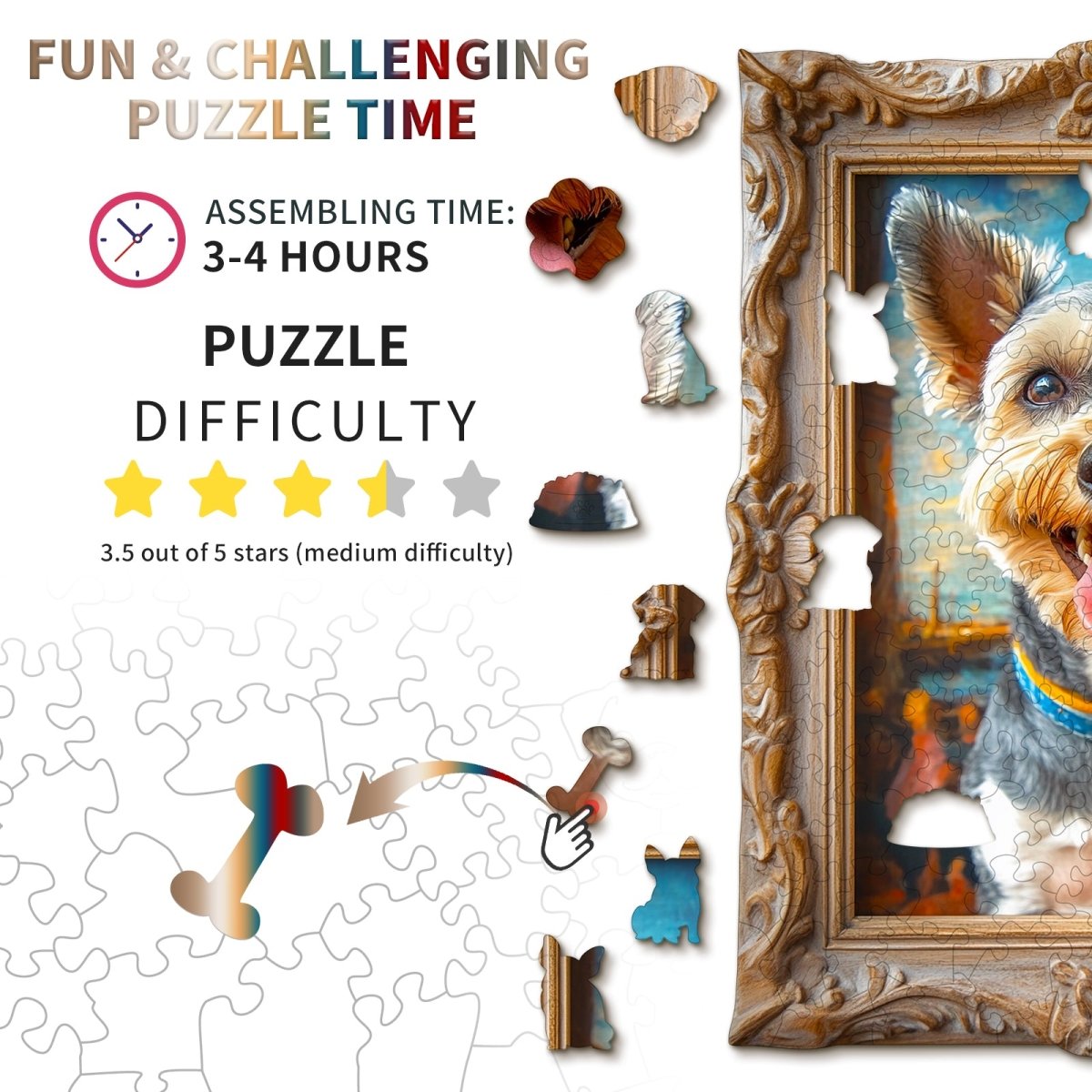 kaayee-dog-photo-frame-holzpuzzle-medium-hund image 4