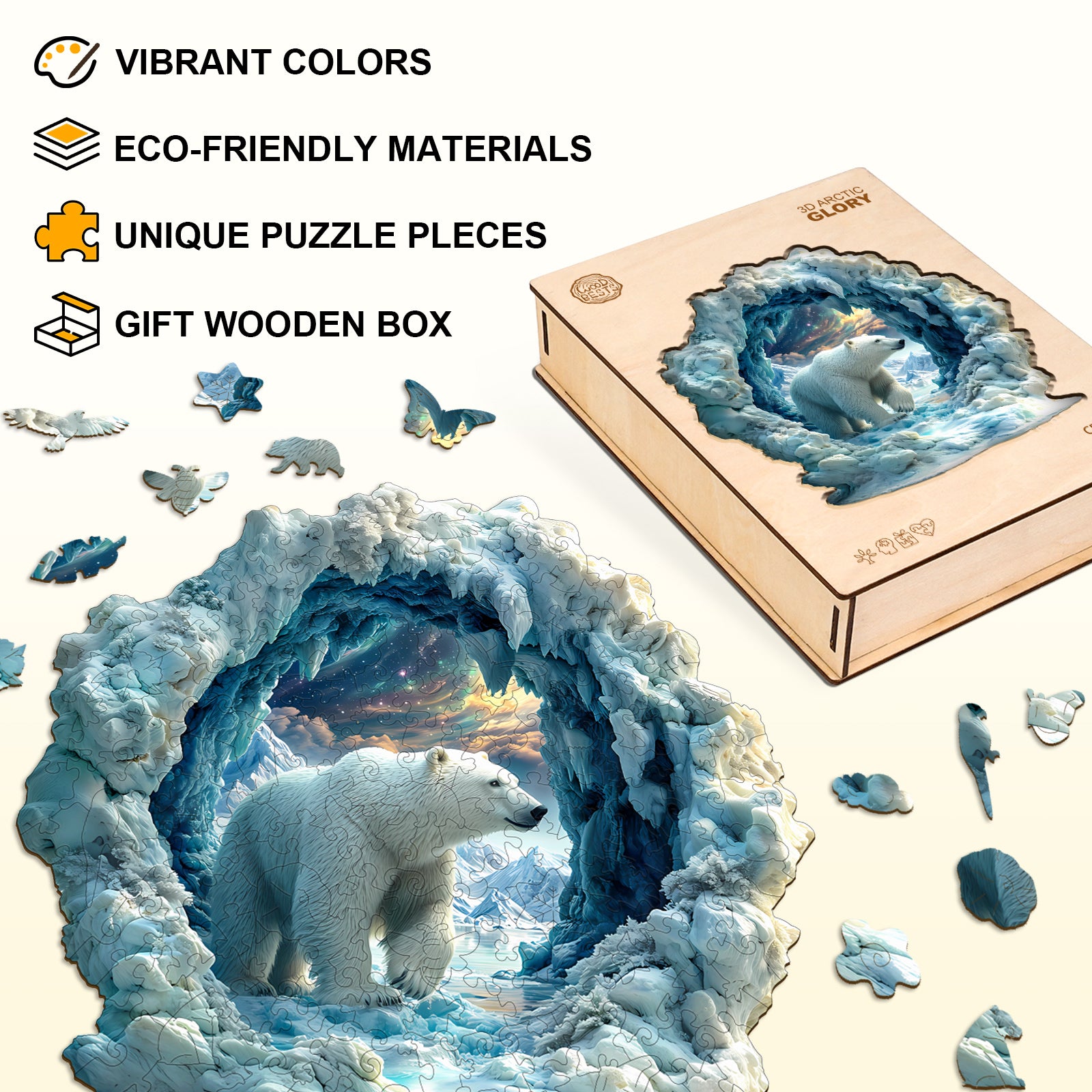 jigfoxy-polar-bear-holzpuzzle-m-190-teile-eisb-r image 4
