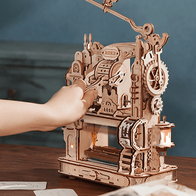 magicholz-mechanischer-bausatz-klassische-druckmaschine-holz-303-teile image 2