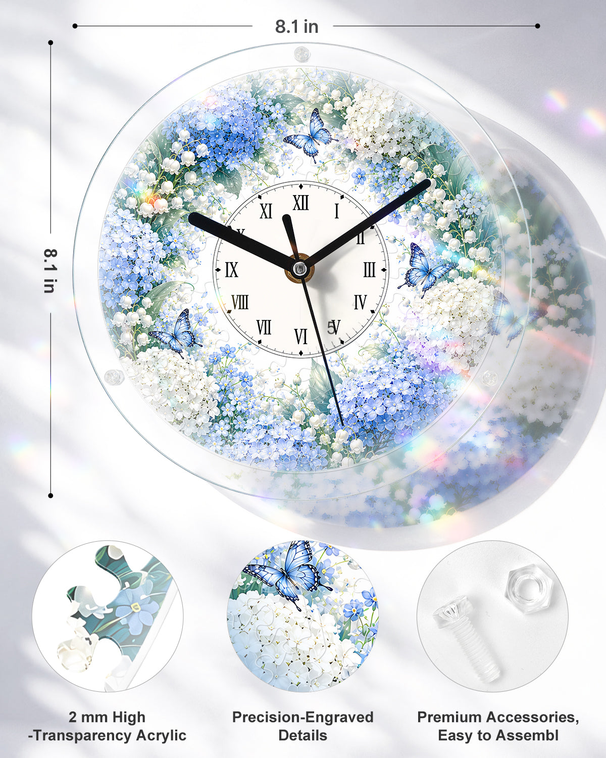 kaayee-clock-kit-hydrangea-garden-puzzle-uhr-regular-acryl image 3