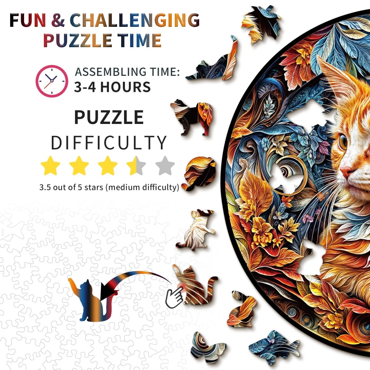 kaayee-wooden-puzzle-gentle-kitten-holzpuzzle-katze image 4