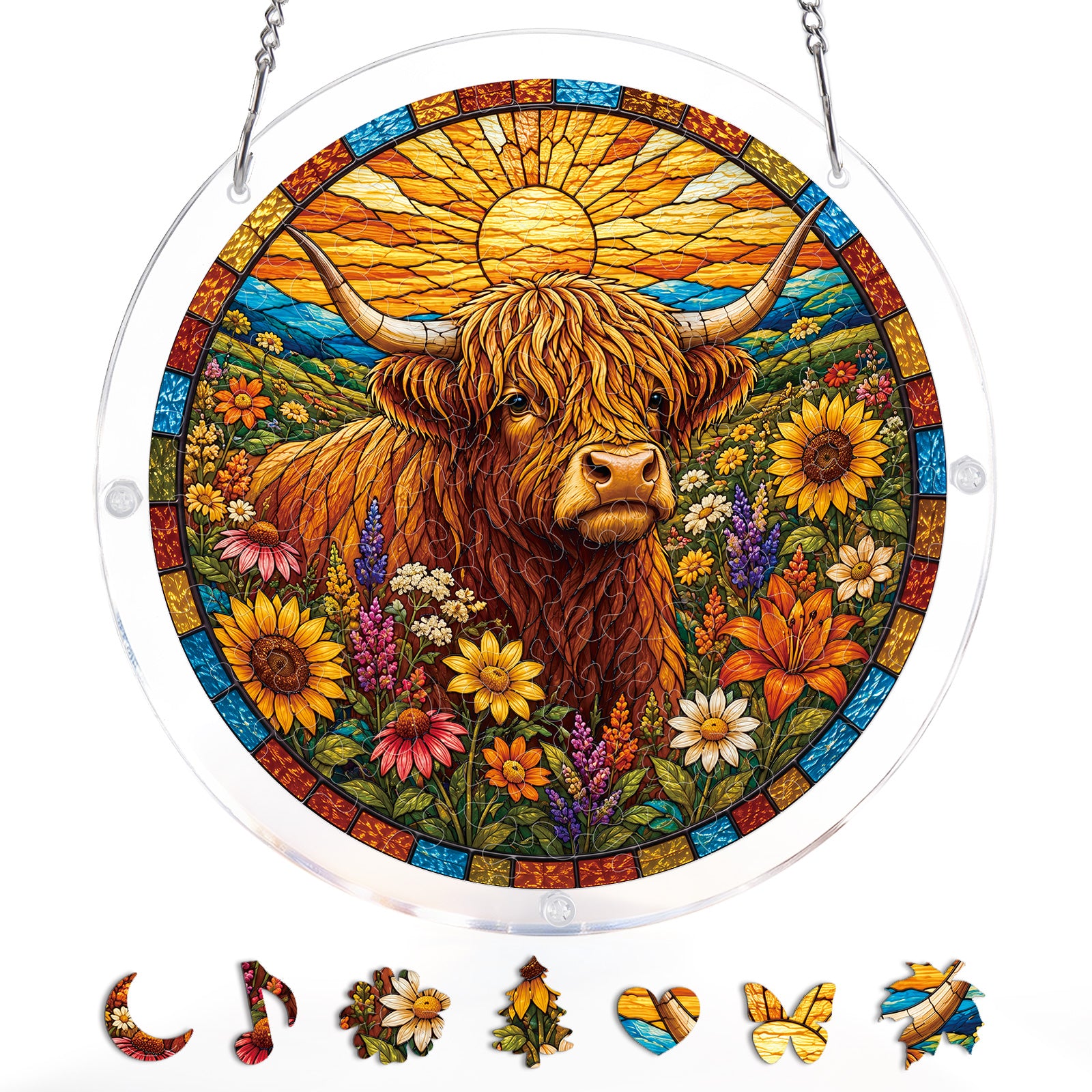 kaayee-blooming-highland-cow-suncatcher-medium image 3