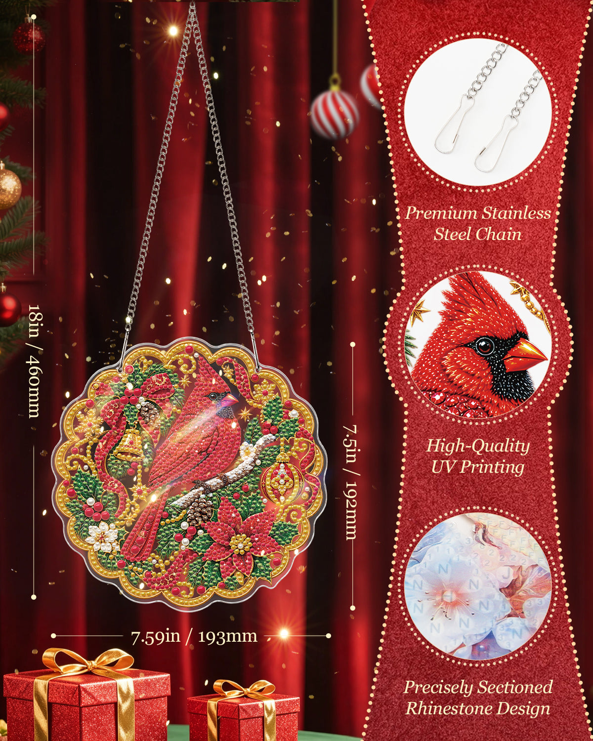 kaayee-suncatcher-puzzle-christmas-red-cardinal-20-cm image 3