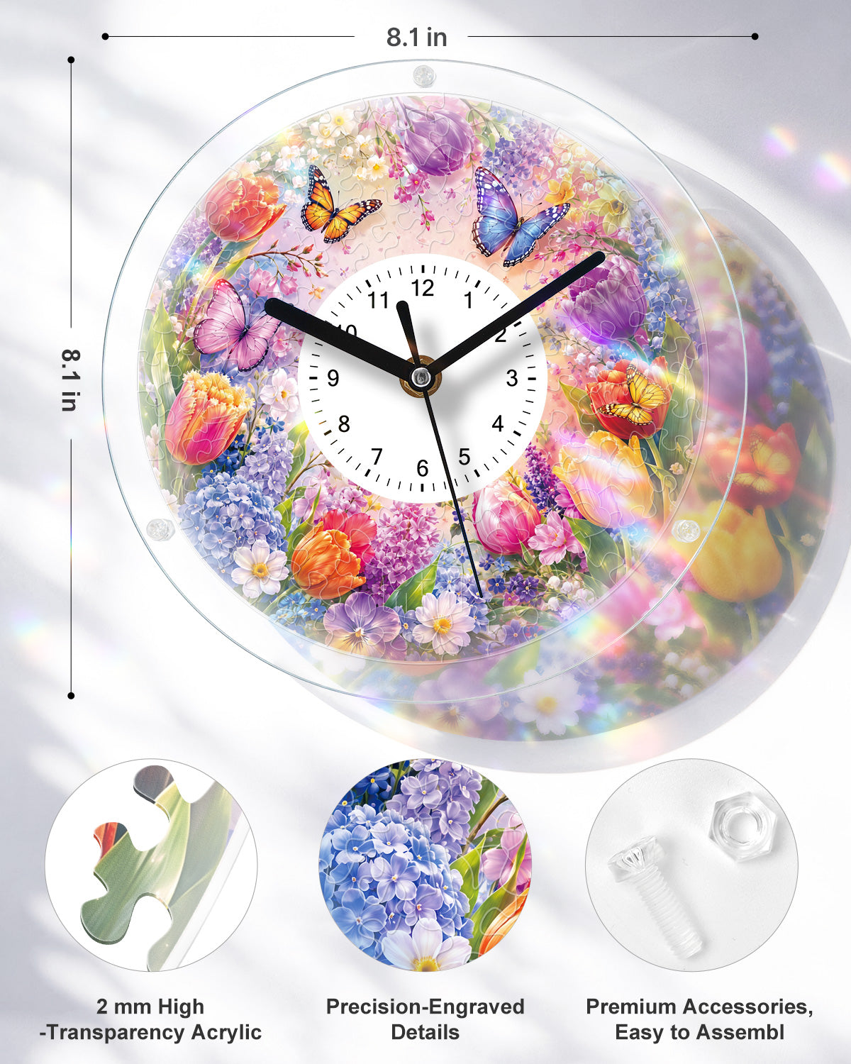 kaayee-clock-kit-tulips-of-spring-puzzle-uhr-regular-acryl image 3