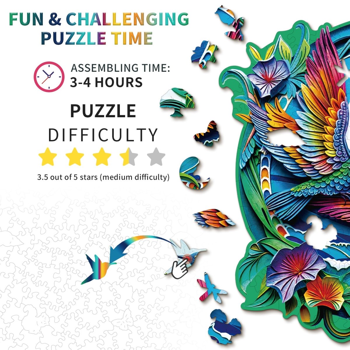 kaayee-hummingbird-holzpuzzle-medium-fan-favorite image 4