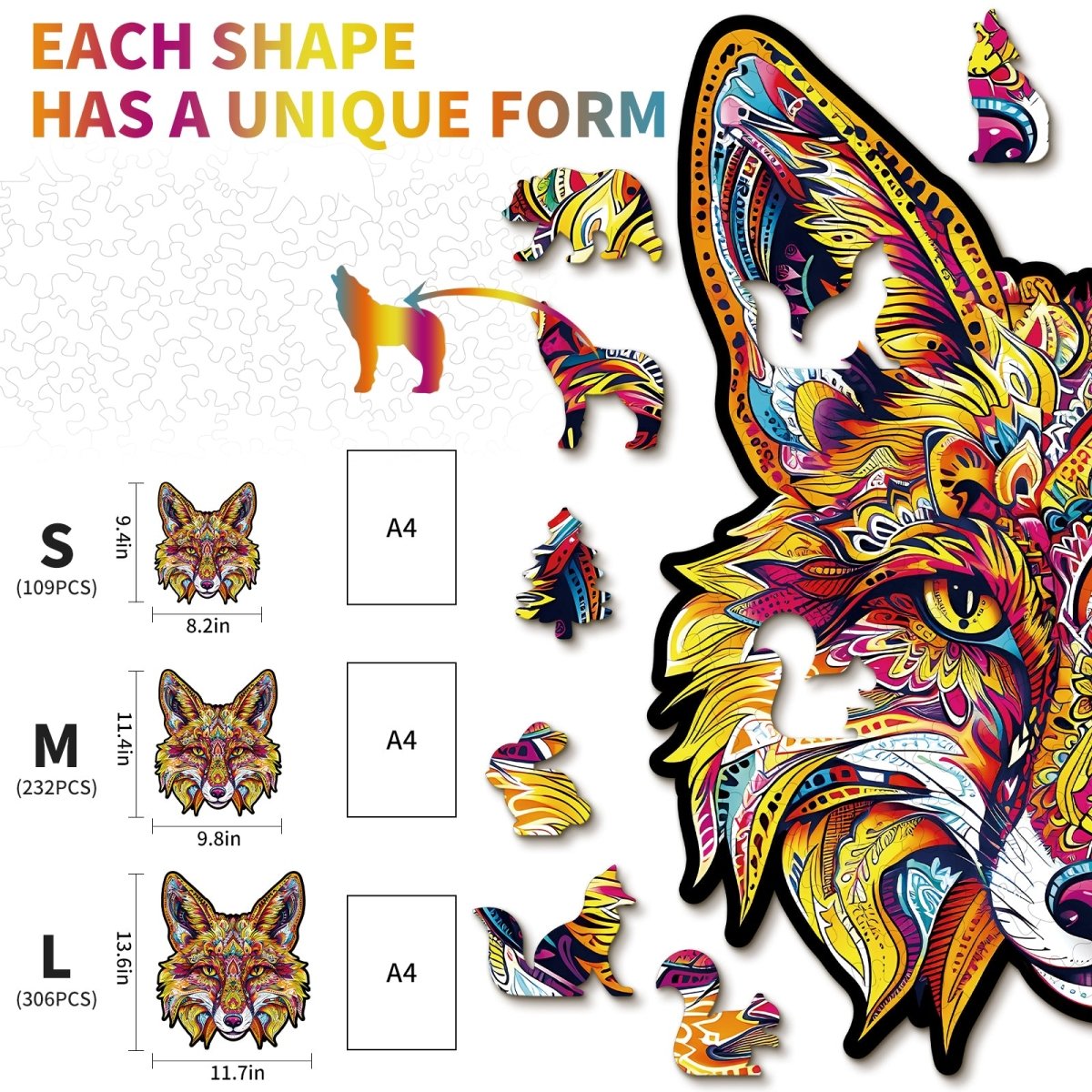 kaayee-wooden-puzzle-fiery-fox-holzpuzzle-m-fuchs-mandala image 5