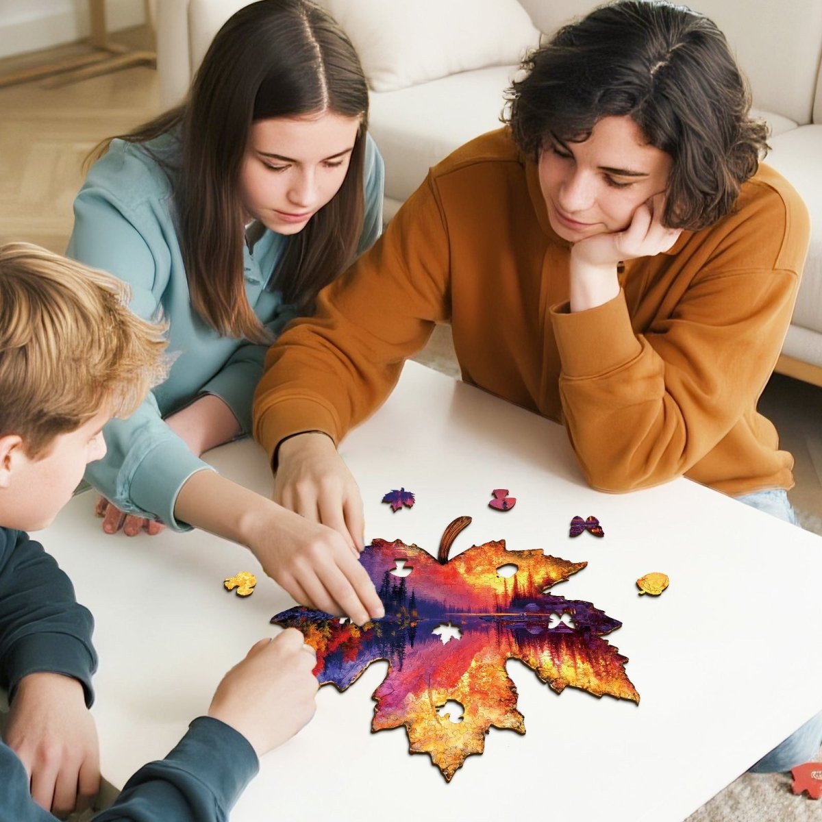 kaayee-wooden-puzzle-autumn-forest-holzpuzzle-medium-ahornblatt image 8