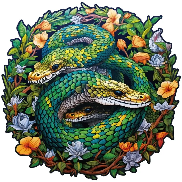 kaayee-wooden-puzzle-snake-family-holzpuzzle-m-schlangenmotiv image 1