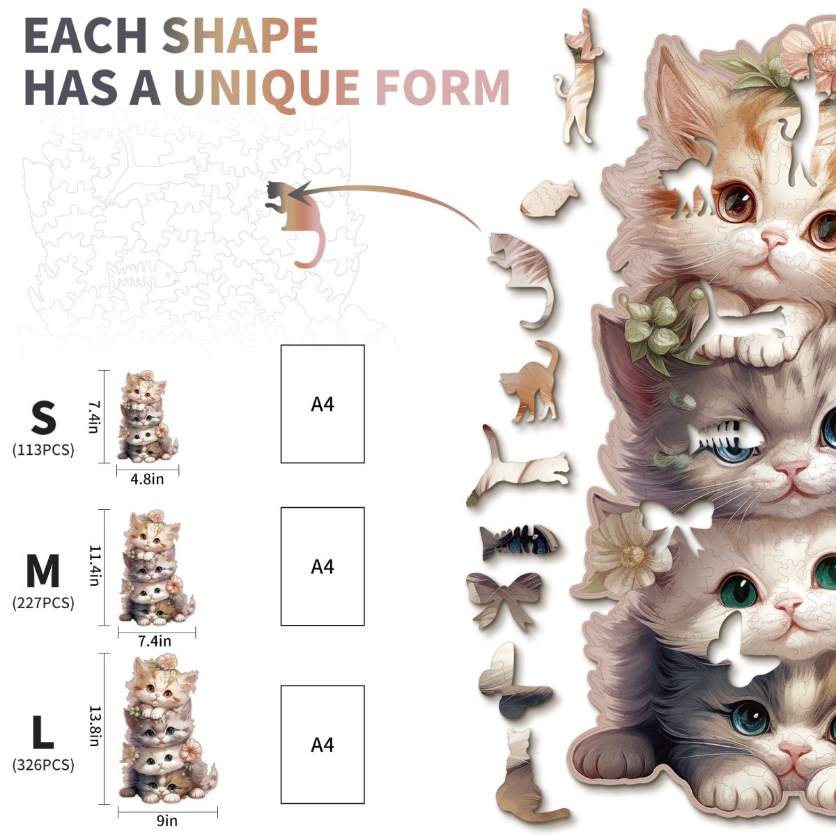 kaayee-wooden-puzzle-cute-kitten-holzpuzzle-katze-medium image 3