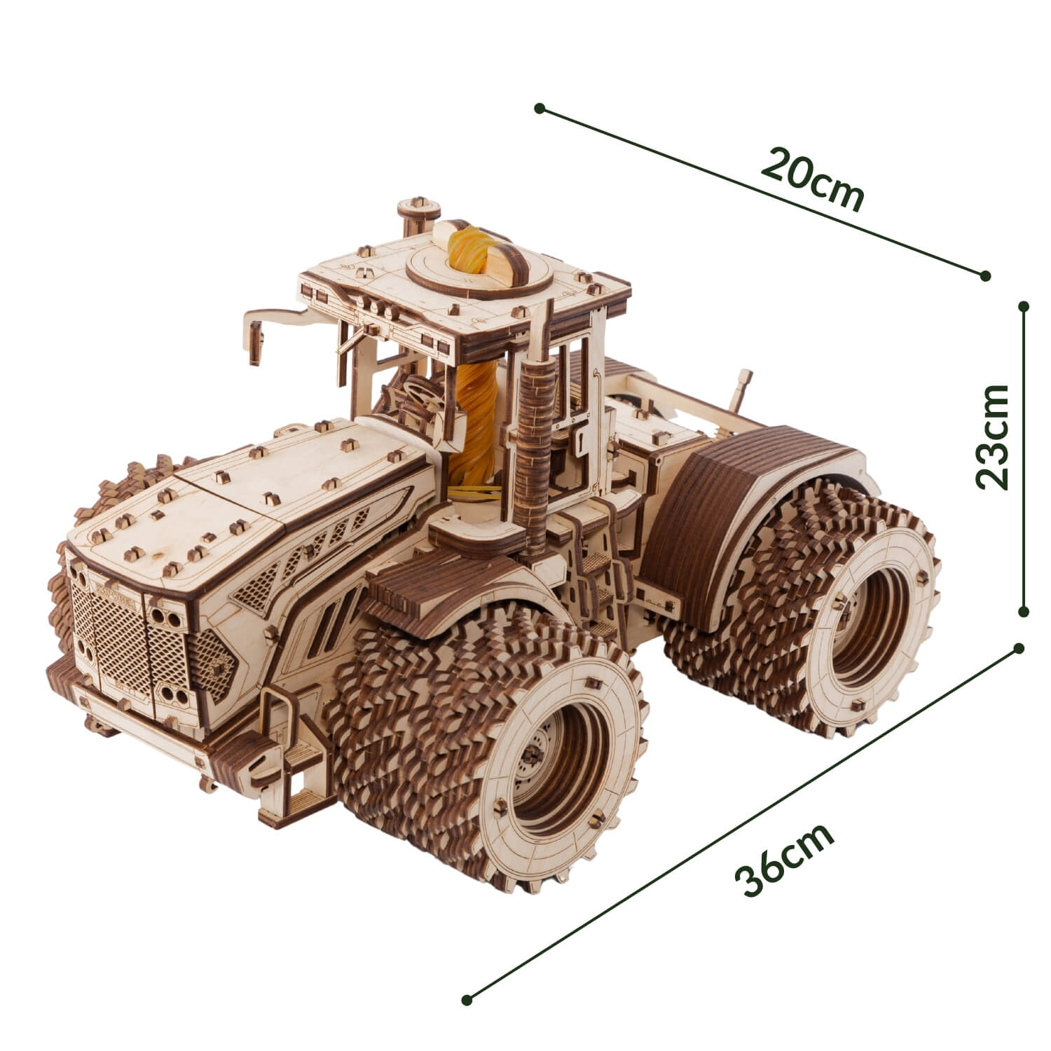 magicholz-mechanischer-bausatz-traktor-mit-anh-nger-holzmodell image 8