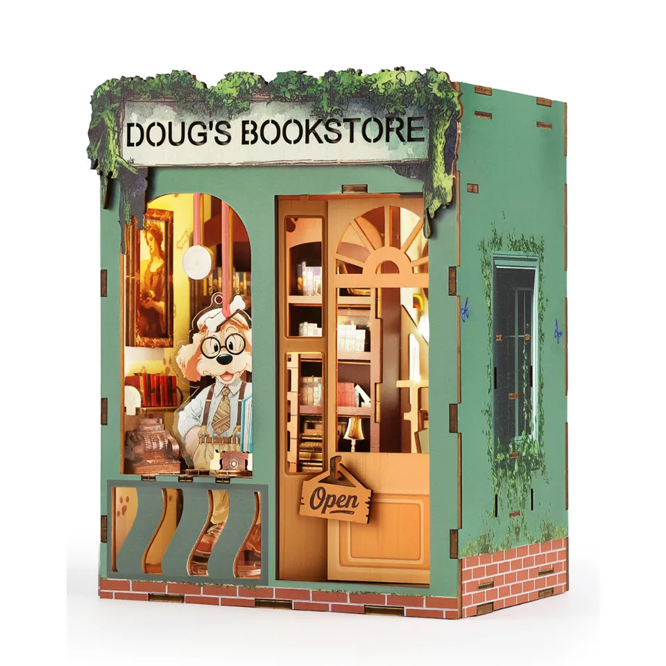 kaayee-book-nook-kit-doug-s-bookstore-3d-holzbausatz image 1