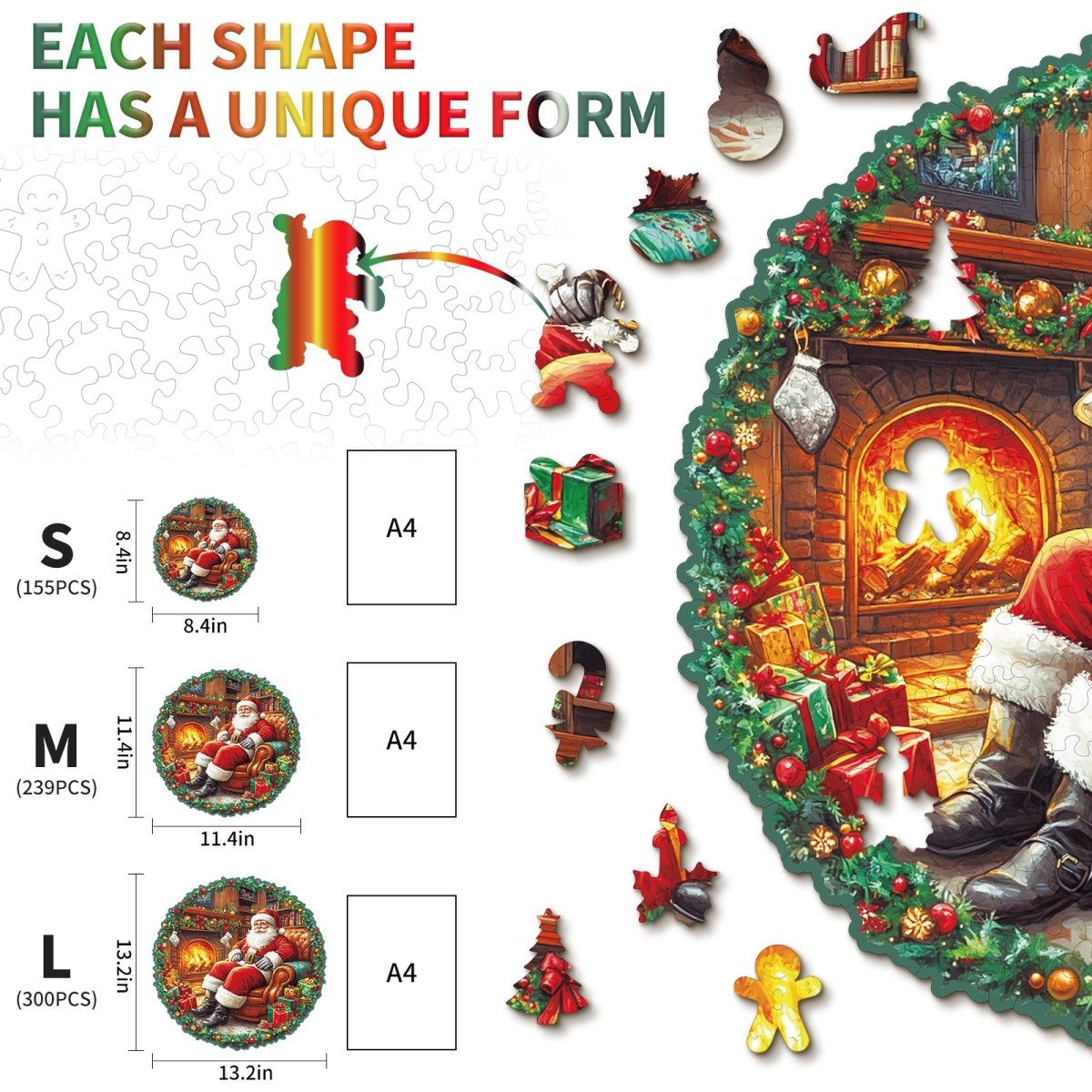 kaayee-santa-claus-holzpuzzle-medium-weihnachten-kamin image 5