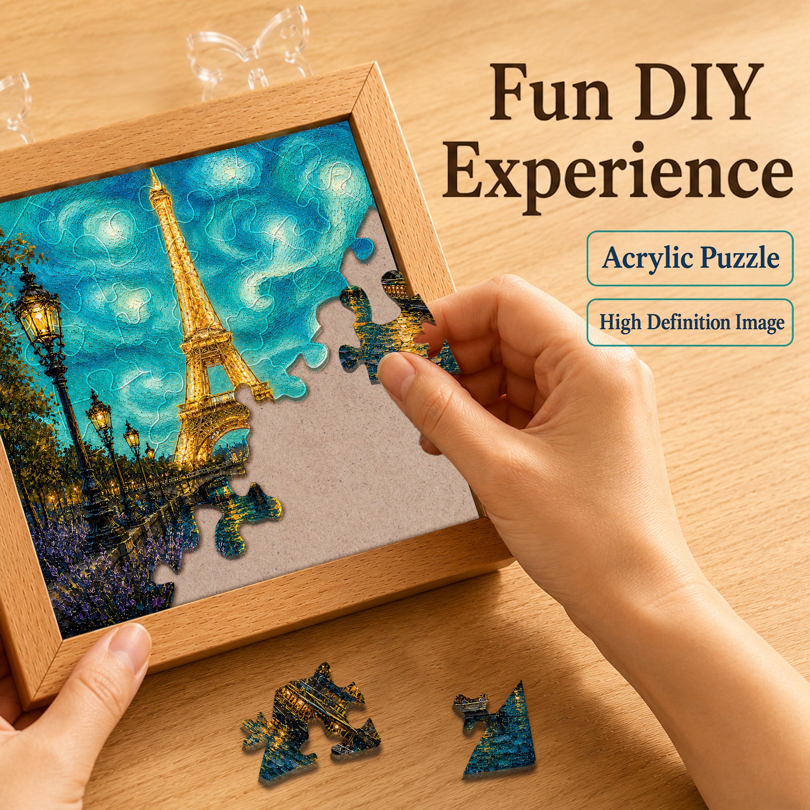 kaayee-night-light-paris-starry-night-puzzle-lampe-holzrahmen image 2