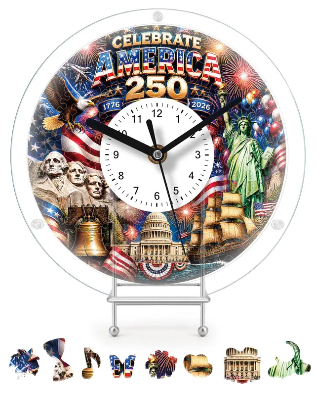 kaayee-clock-kit-celebrate-america-250-puzzle-uhr-regular-size image 1