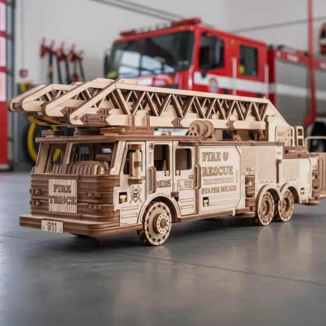 magicholz-mechanischer-bausatz-feuerwehrwagen-starter-kit image 1