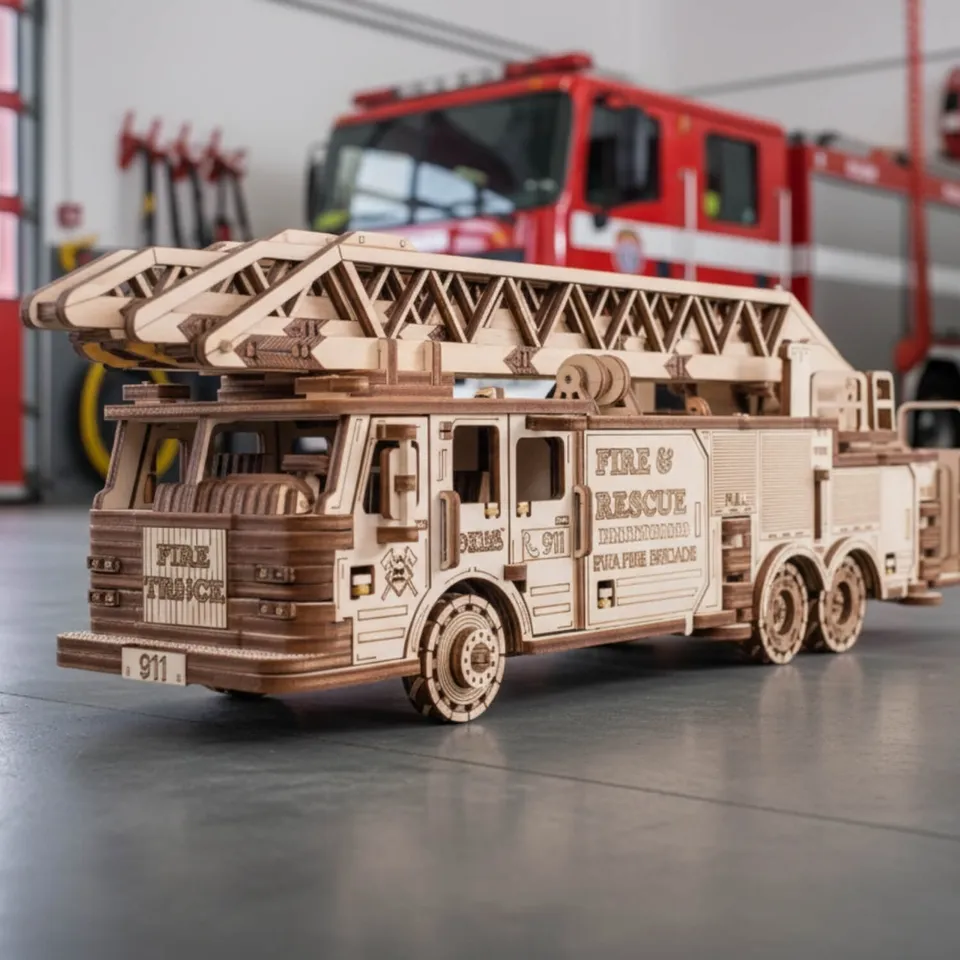 magicholz-mechanischer-bausatz-feuerwehrwagen-starter-kit image 1