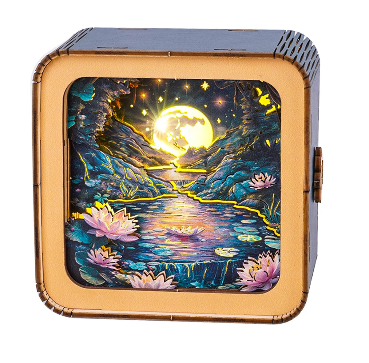 kaayee-night-light-moonlight-lotus-3d-holzpuzzle-nachtlicht image 1