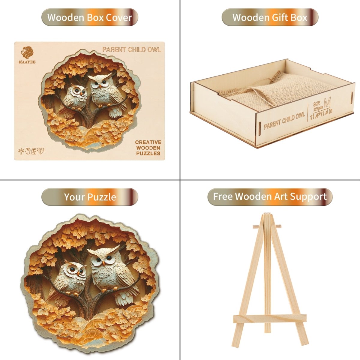 kaayee-wooden-puzzle-parent-child-owl-holzpuzzle-medium image 5
