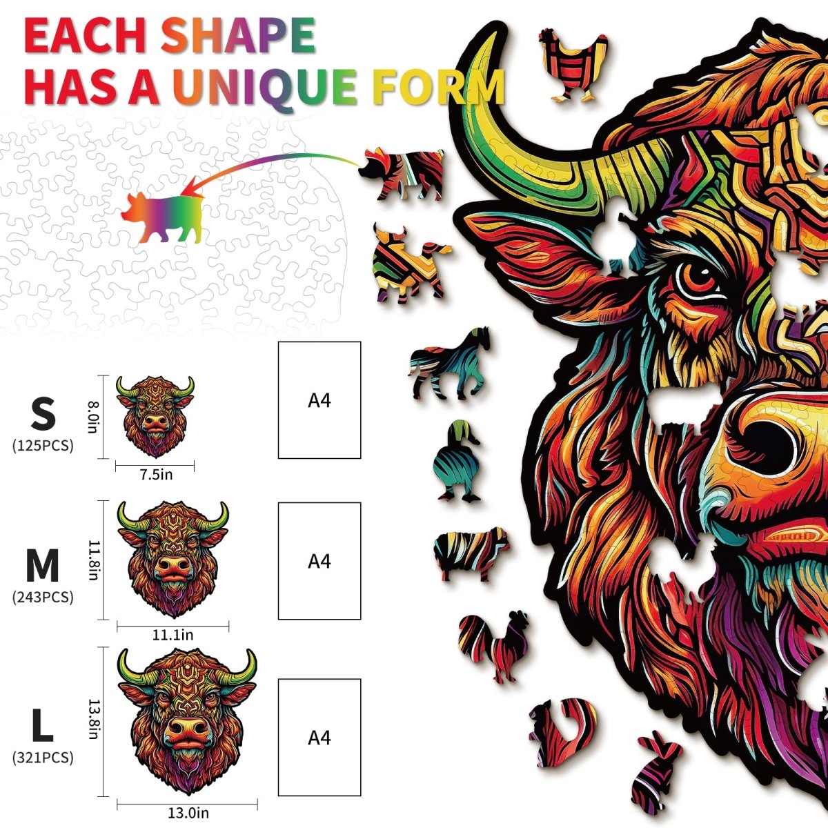 kaayee-wooden-puzzle-angry-bull-holzpuzzle-mittel-stier image 5