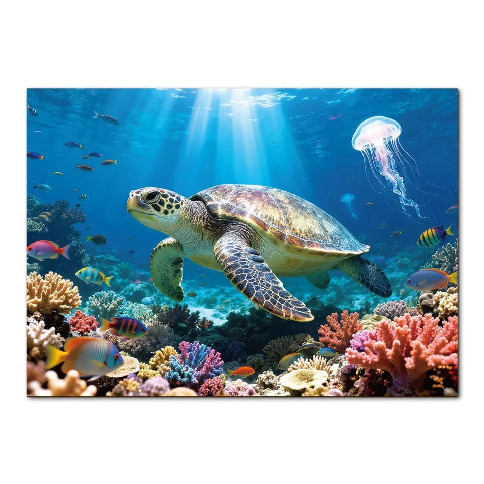 kaayee-sea-turtle-of-light-puzzle-1000-teile-eco-white-board image 1