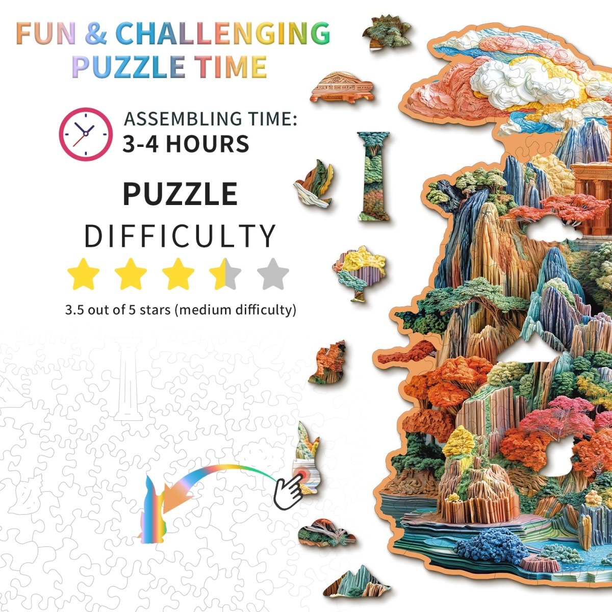 kaayee-colorful-palace-wooden-holzpuzzle-medium-tempel image 4